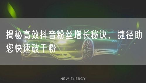 揭秘高效抖音粉丝增长秘诀，捷径助您快速破千粉