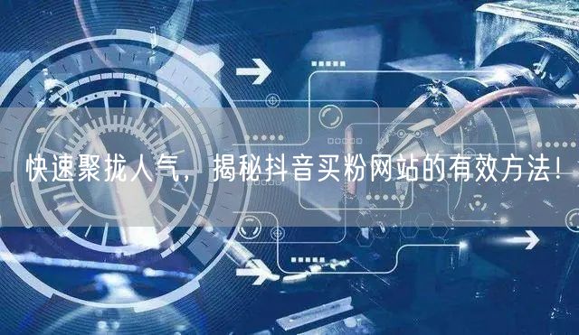 快速聚拢人气，揭秘抖音买粉网站的有效方法！