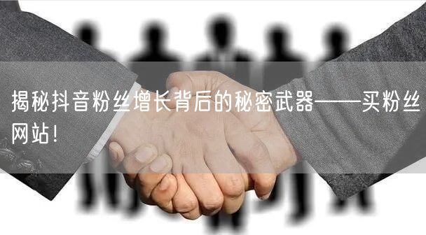 揭秘抖音粉丝增长背后的秘密武器——买粉丝网站！